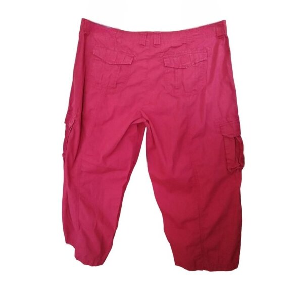 Norma Kamali Womens Red 7 Pockets Cropped Cargo Pants Size 18 - Picture 5 of 7
